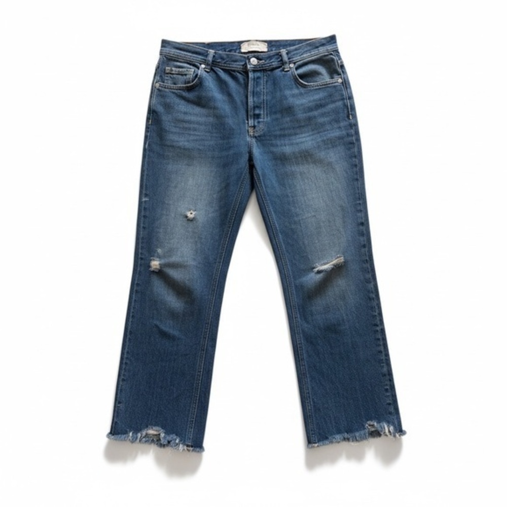 We The Free High Rise Distressed Loose Straight Jeans